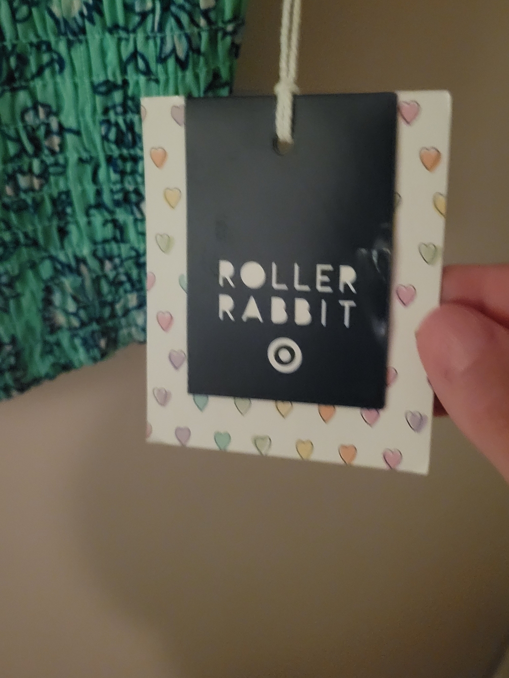 Roller Rabbit Aqua Blue Floral Smocked Crop Cami - Picture 3 of 3